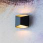 Preview: Up&down Wandlampe CARISO modern & futuristisch anmutend in schwarz/gold von SLV inkl.warme LED 151710